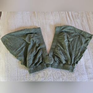 Aerie New Sage Green Deep V Neck Gauze Crop Top Size M Boho